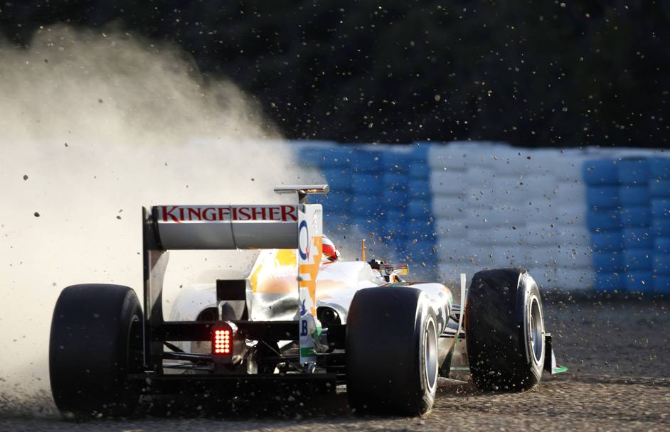 Un fuoripista imprevisto nel 2012 a Jerez con la Force India. Reuters